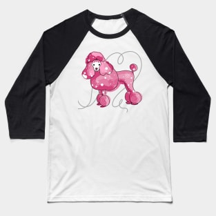 Pink Poodle - White Baseball T-Shirt